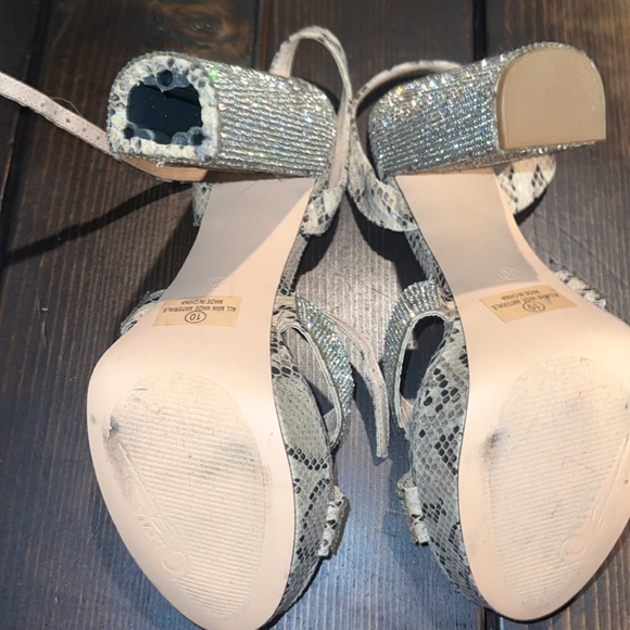 Snake Print Blinged Platform Heel SZ 10 - Picture 3 of 3